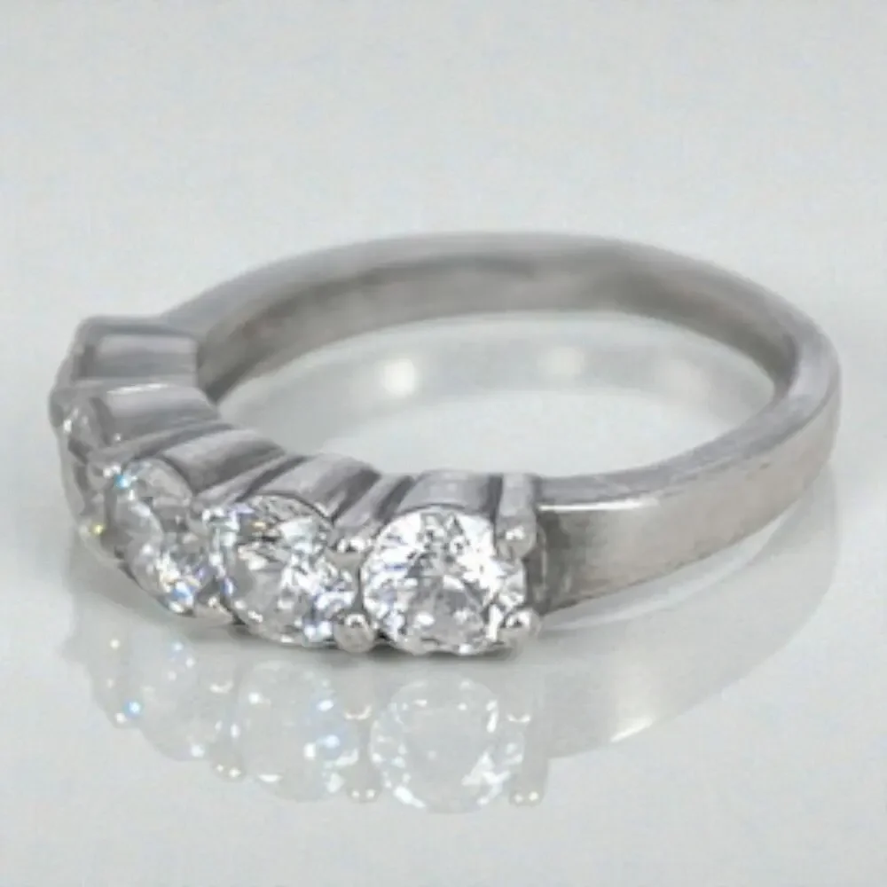 Vintage Sterling Silver CZ Three Stone Engagement Wedding Ring Size 4.75 - Picture 3 of 9